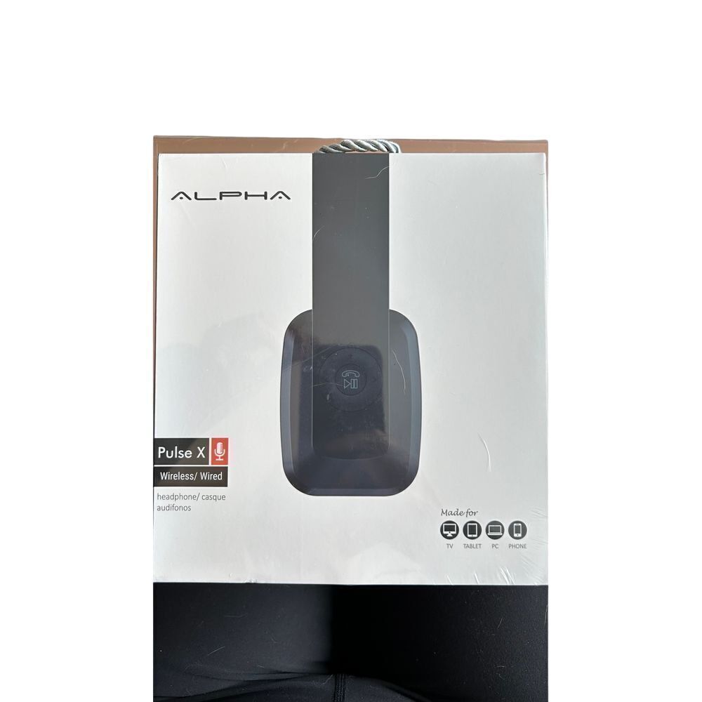 Headphones Alpha‎ Pulse X Wireless/Wired  Black Foldable Retractable Headband